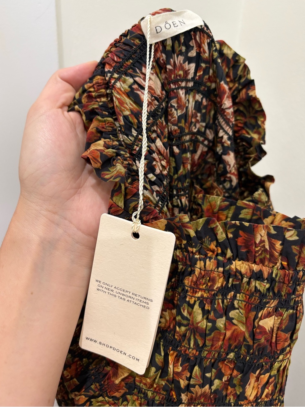 NWT Doen Cecillia Dress - Multi Floral Long-Sleeve Mini - Picture 8 of 9